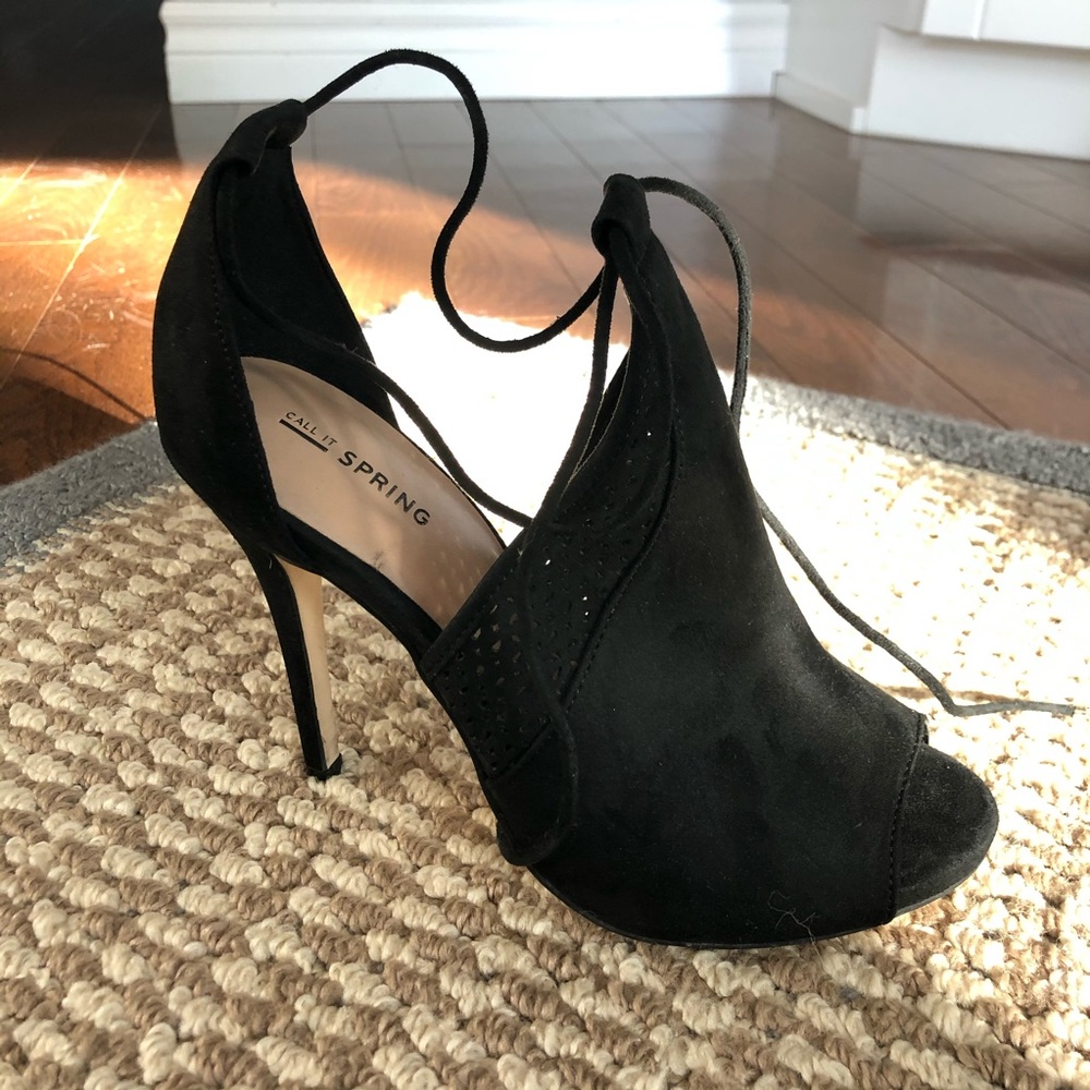 Call it spring heeled lace tie boots